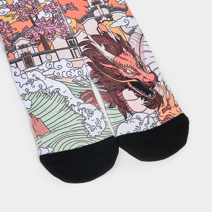 Calcetines unisex con diseño de Buddha Stones , dragón, sol y ondas, para hombre y mujer - image 3