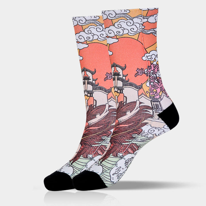 Calcetines unisex con diseño de Buddha Stones , dragón, sol y ondas, para hombre y mujer - image 9