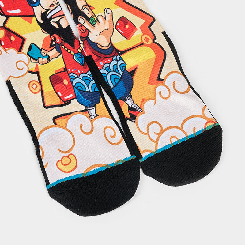 Calcetines unisex con diseño de Buddha Stones, Dios de la Riqueza, sobres rojos, micro lingotes, para hombre y mujer - image 2