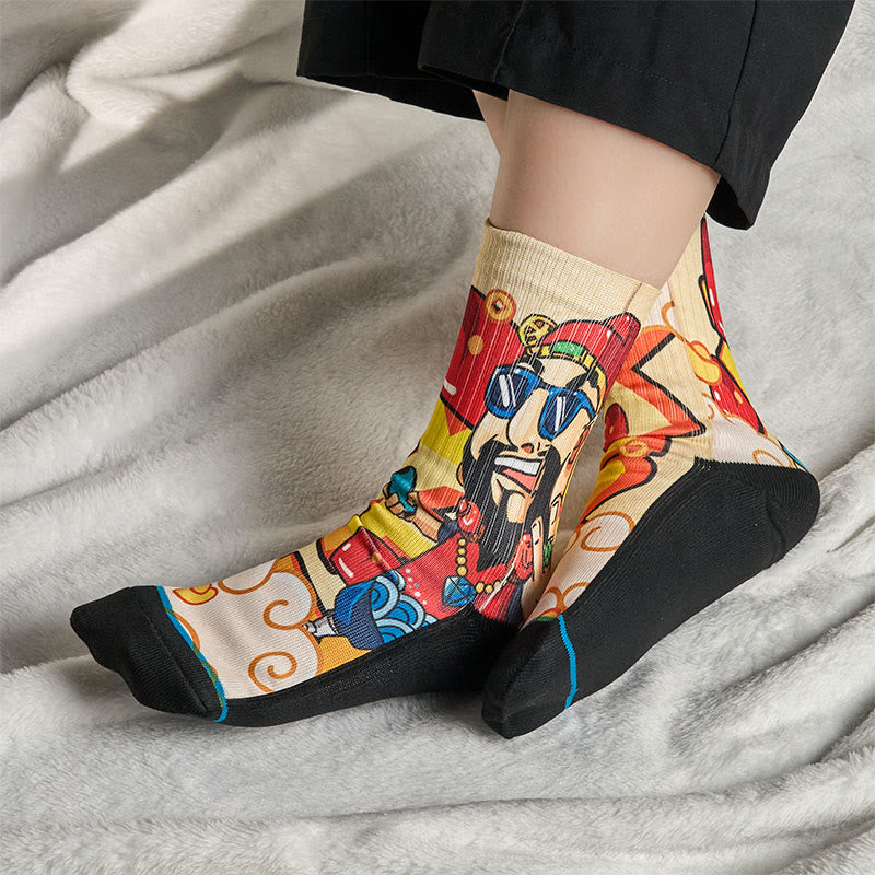 Calcetines unisex con diseño de Buddha Stones, Dios de la Riqueza, sobres rojos, micro lingotes, para hombre y mujer - image 4