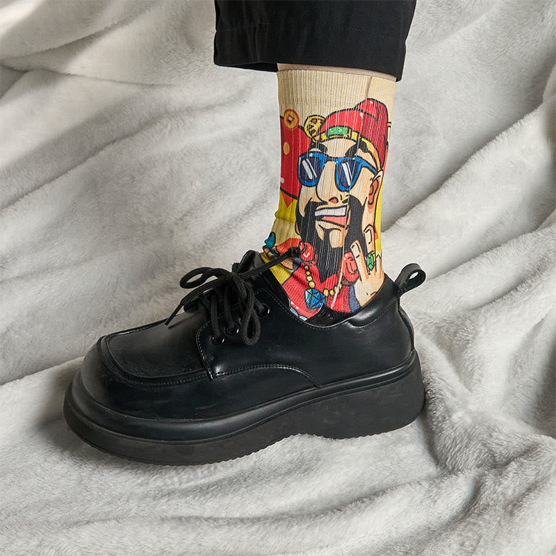 Calcetines unisex con diseño de Buddha Stones, Dios de la Riqueza, sobres rojos, micro lingotes, para hombre y mujer - image 5