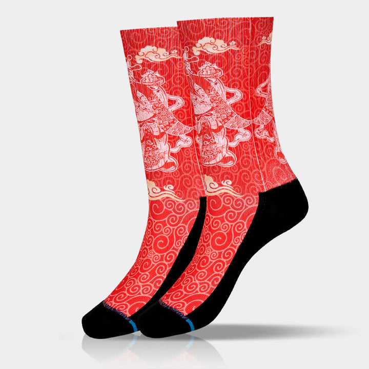 Calcetines unisex con diseño de Buddha Stones auspiciosas, informales, con piedras, dios de la riqueza - image 9