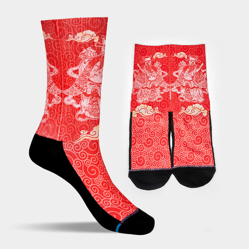 Calcetines unisex con diseño de Buddha Stones auspiciosas, informales, con piedras, dios de la riqueza - image 8