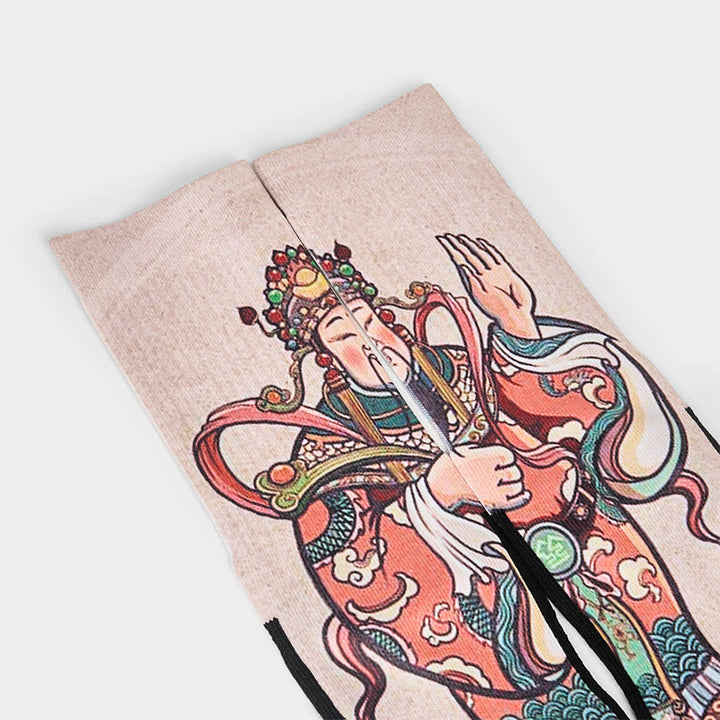 Calcetines unisex con diseño de Buddha Stones, Dios de la Riqueza, con asa Ruyi, para hombre y mujer - image 2