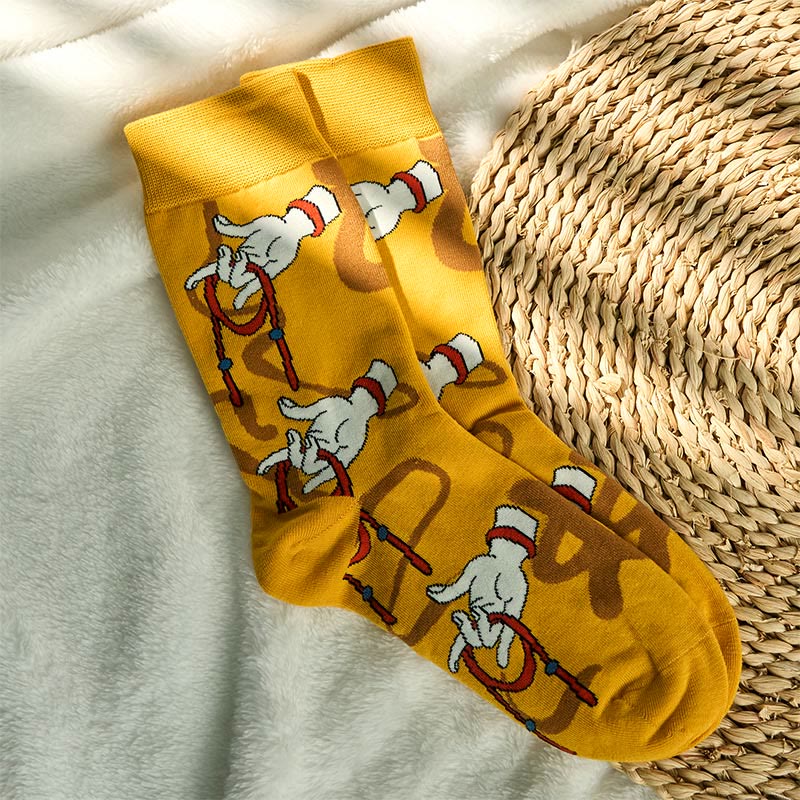 Calcetines informales con Buddha Stones y mano sagrada de Buda sosteniendo una cuerda roja para mujer - image 1