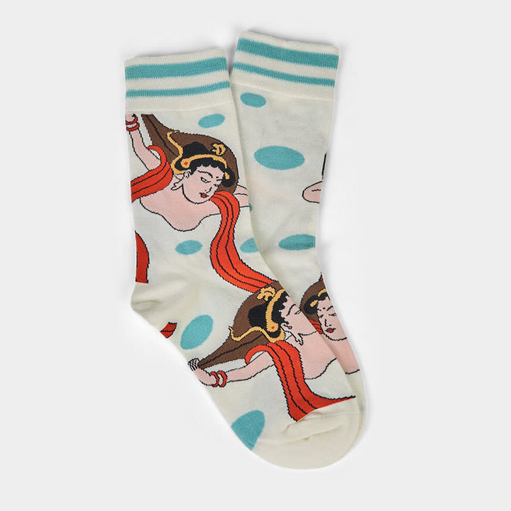 Calcetines informales con diseño Feitian de Dunhuang Buddha Stones para mujer - image 6