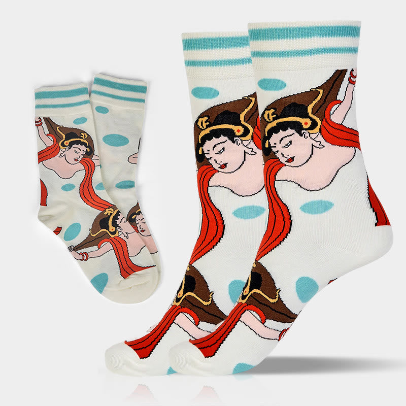 Calcetines informales con diseño Feitian de Dunhuang Buddha Stones para mujer - image 2
