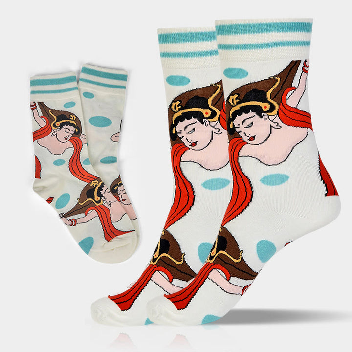 Calcetines informales con diseño Feitian de Dunhuang Buddha Stones para mujer - image 2