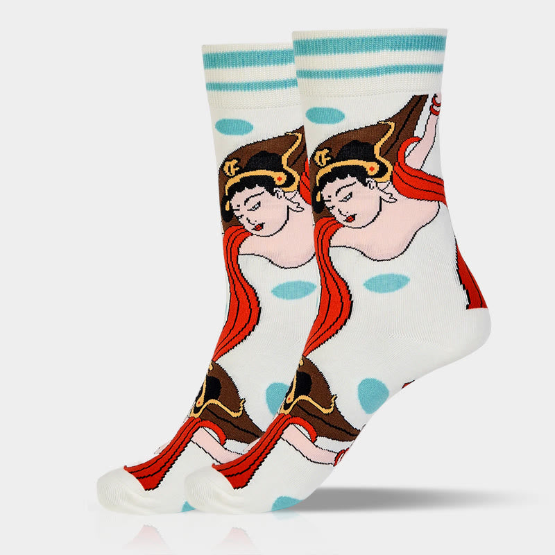 Calcetines informales con diseño Feitian de Dunhuang Buddha Stones para mujer - image 8