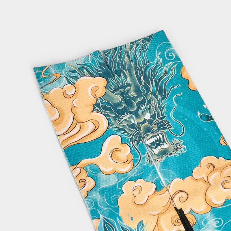 Calcetines informales con diseño de dragón y nubes auspiciosas de Buddha Stones para hombre - image 2
