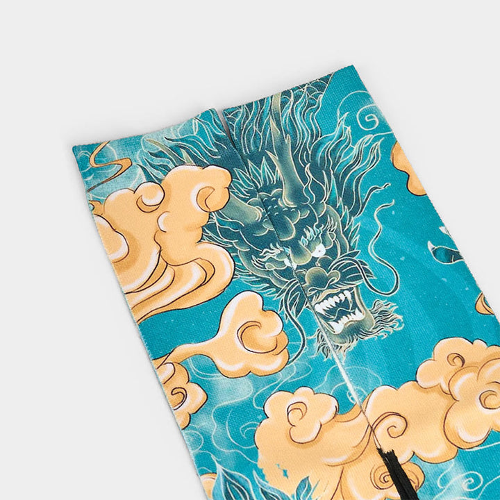 Calcetines informales con diseño de dragón y nubes auspiciosas de Buddha Stones para hombre - image 2