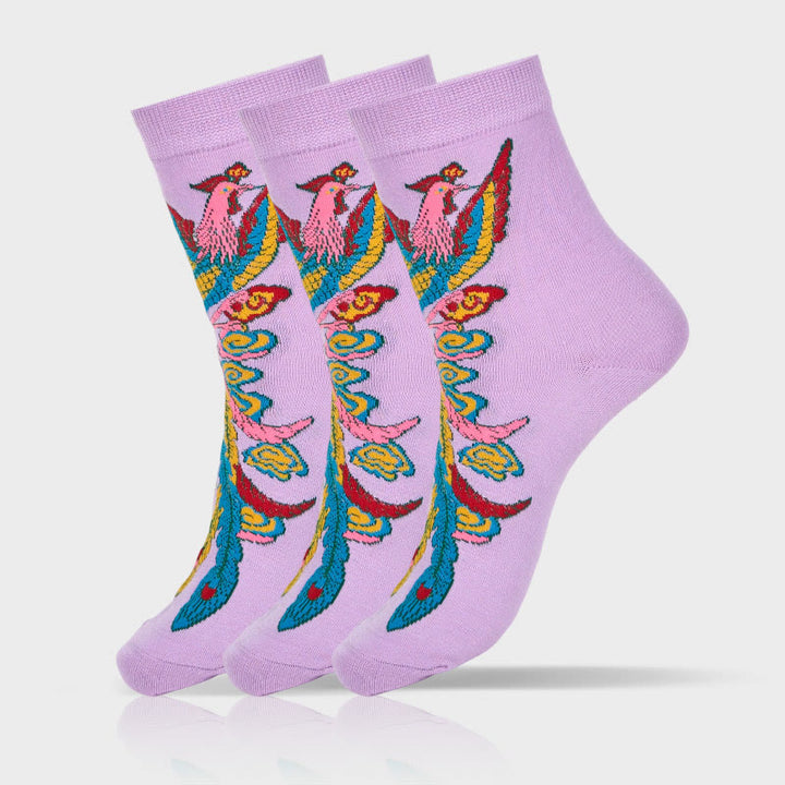 3 pares de calcetines casuales multicolores Phoenix Quarter para mujer de Buddha Stones - 3 pares de morados - SM (US. 5,5-8,5, EU 36-40, UK/AU 3,5-6,5, AISA 23-25 ​​cm) - image 14
