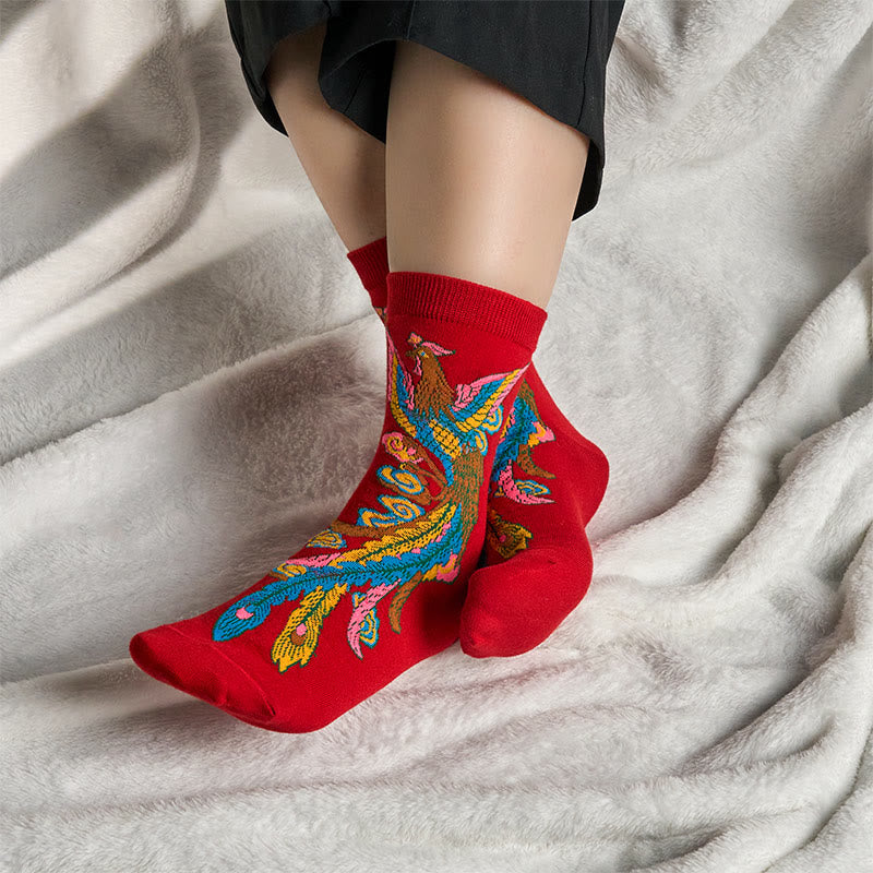 3 pares de calcetines casuales multicolores Phoenix Quarter para mujer de Buddha Stones - image 26