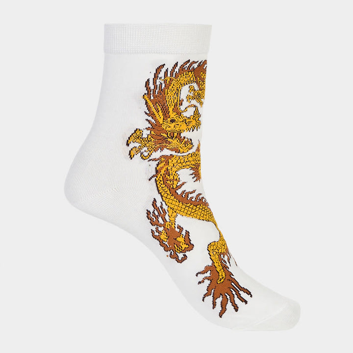 5 pares de calcetines casuales con diseño de dragón dorado para mujer de Buddha Stones - image 21