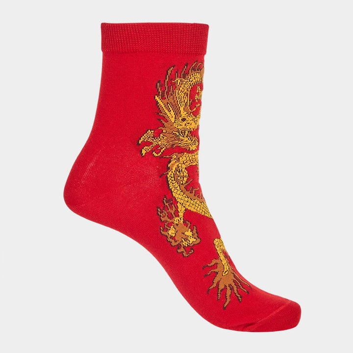 5 pares de calcetines casuales con diseño de dragón dorado para mujer de Buddha Stones - image 35