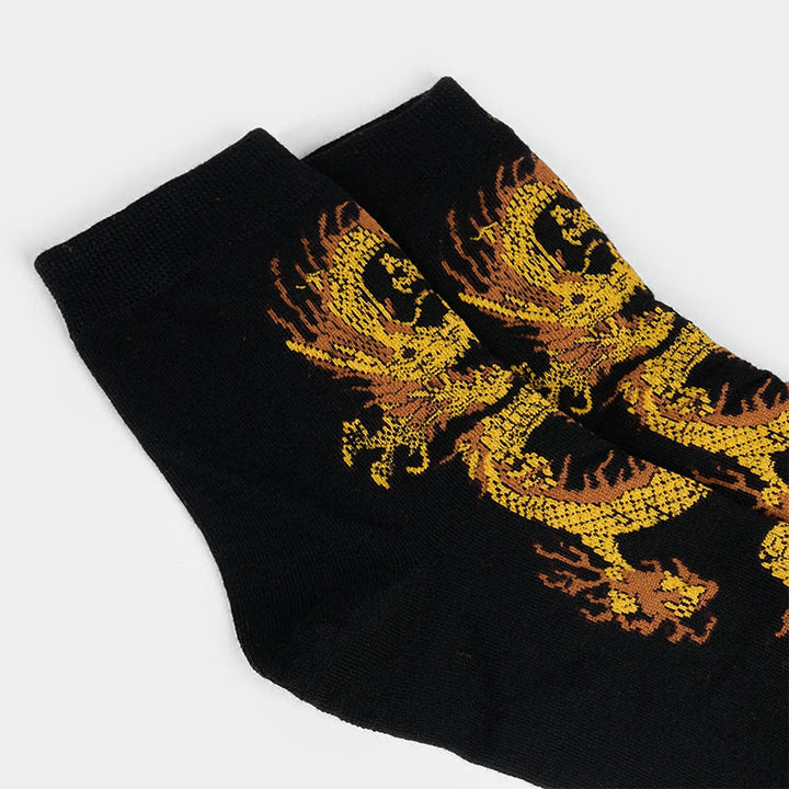 5 pares de calcetines casuales con diseño de dragón dorado para mujer de Buddha Stones - image 7