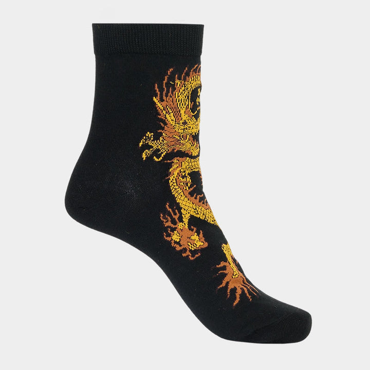 5 pares de calcetines casuales con diseño de dragón dorado para mujer de Buddha Stones - image 9