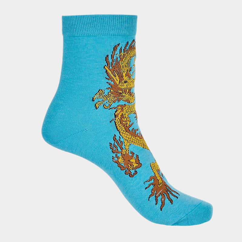 5 pares de calcetines casuales con diseño de dragón dorado para mujer de Buddha Stones - image 27