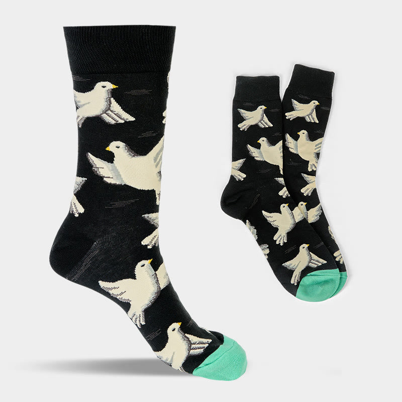 Calcetines unisex de algodón con diseño de palomas y Buddha Stones para hombre y mujer - image 7