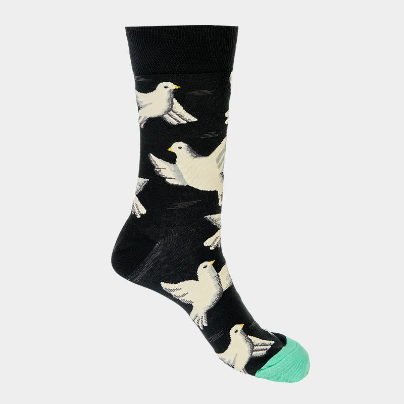 Calcetines unisex de algodón con diseño de palomas y Buddha Stones para hombre y mujer - image 4
