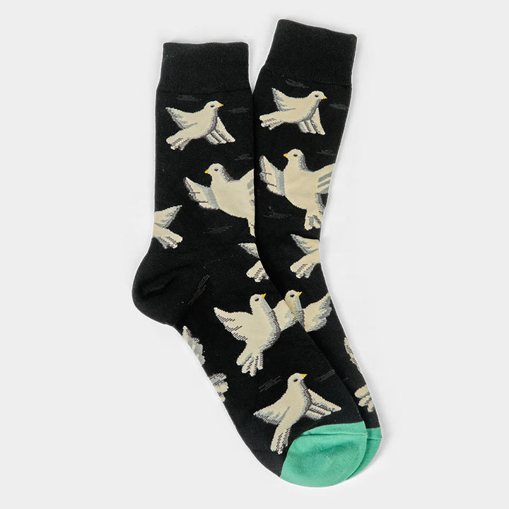 Calcetines unisex de algodón con diseño de palomas y Buddha Stones para hombre y mujer - image 5