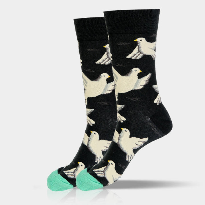 Calcetines unisex de algodón con diseño de palomas y Buddha Stones para hombre y mujer - image 6