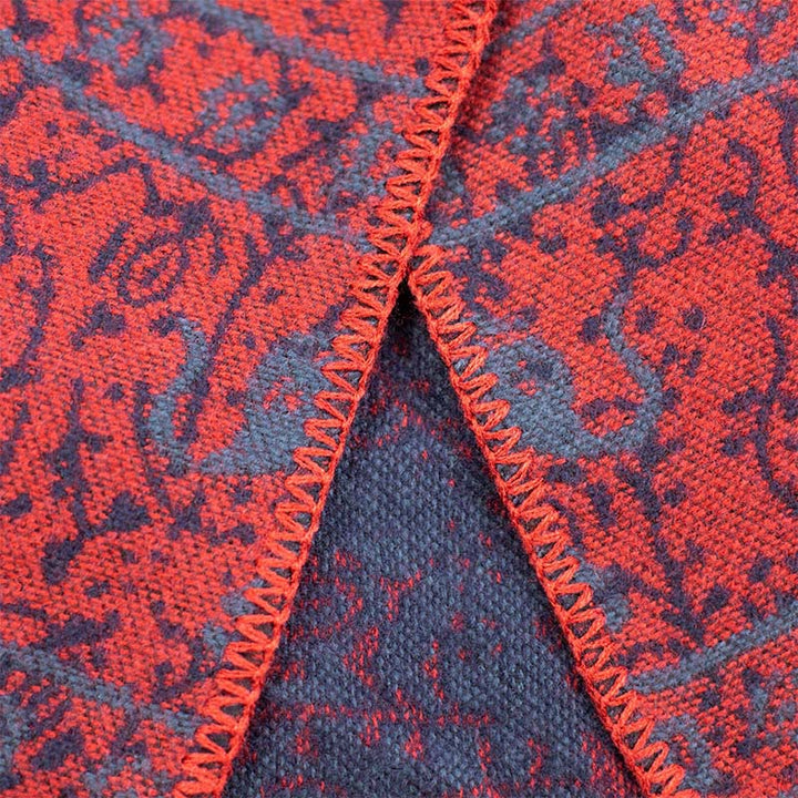 Bufanda chal unisex acogedora con diseño geométrico de elefante jacquard tibetano y Buddha Stones - image 7