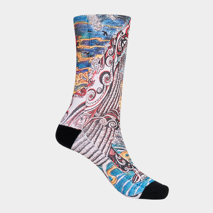 Calcetines unisex con diseño de ballena, Buddha Stones y atardecer, estilo casual, para hombre y mujer - image 8