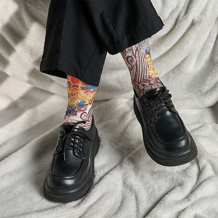 Calcetines unisex con diseño de ballena, Buddha Stones y atardecer, estilo casual, para hombre y mujer - image 7