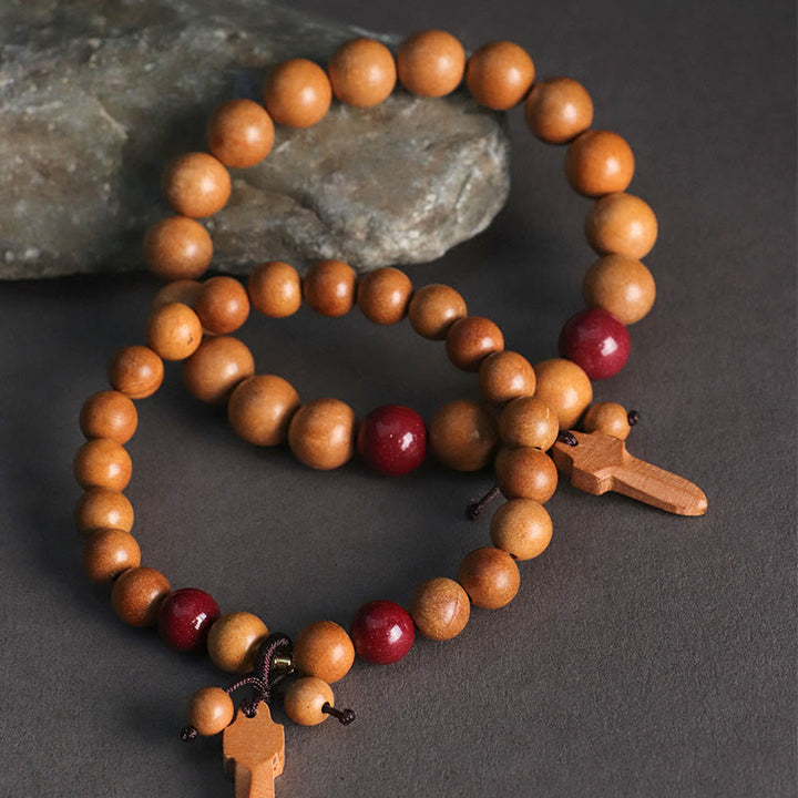 Pulsera de riqueza con amuleto de espada de cinabrio y madera de melocotón con Buddha Stones - image 11