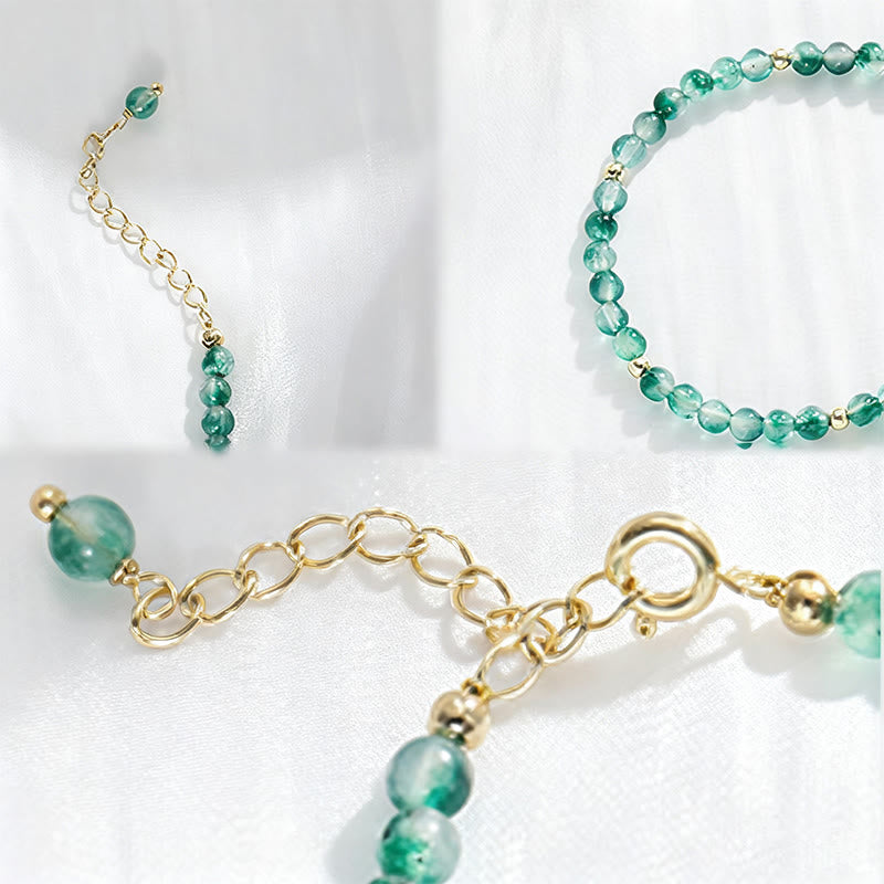 Pulsera curativa de ágata musgosa natural bañada en oro de 14 quilates con Buddha Stones - image 6