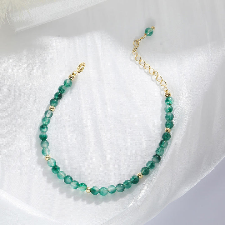 Pulsera curativa de ágata musgosa natural bañada en oro de 14 quilates con Buddha Stones - image 3