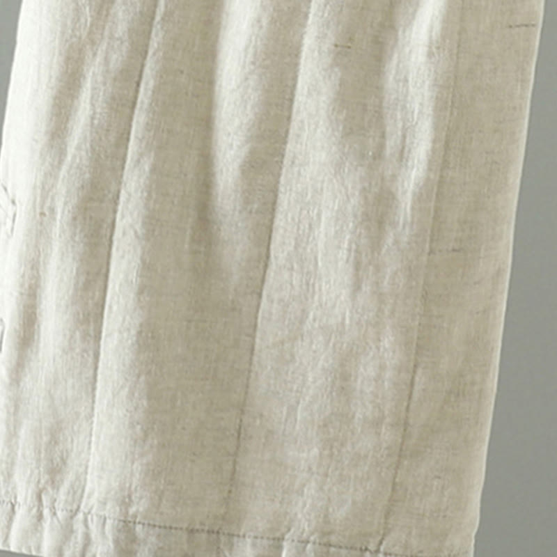 Pantalones anchos acolchados con botones de rana bordados con Buddha Stones para mujer con bolsillos - image 8