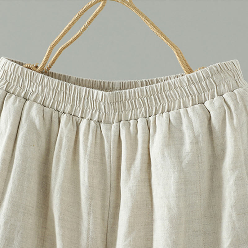 Pantalones anchos de algodón acolchados con botones de rana bordados con Buddha Stones para mujer, con bolsillos - image 11