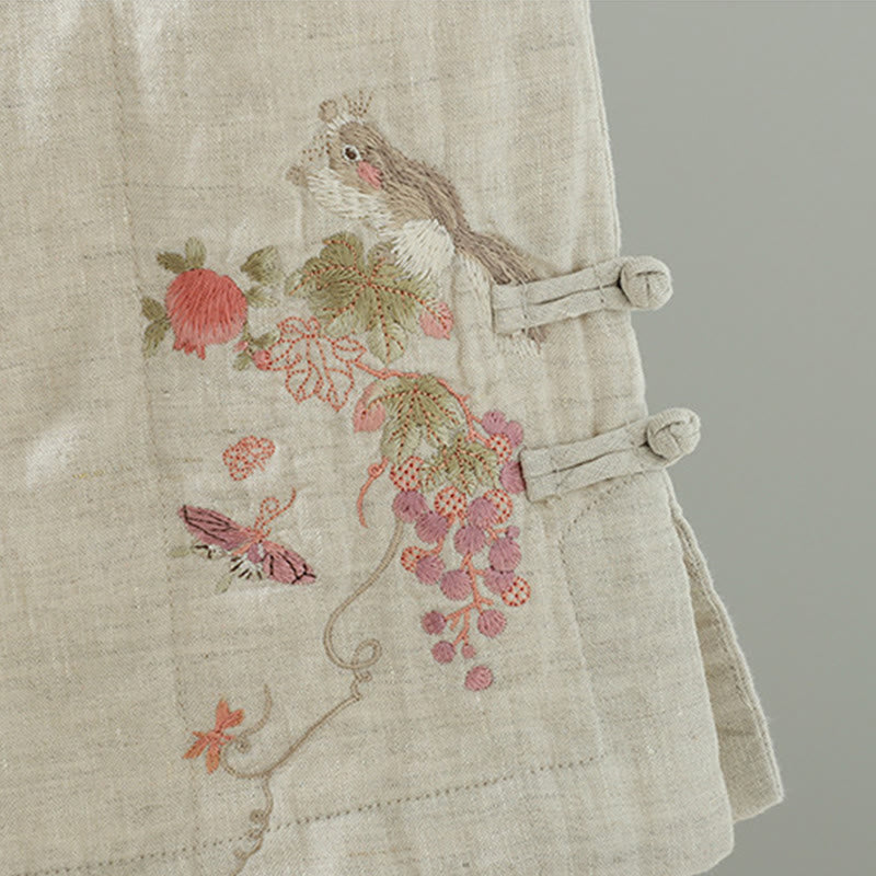 Pantalones anchos de algodón acolchados con botones de rana bordados con Buddha Stones para mujer, con bolsillos - image 14