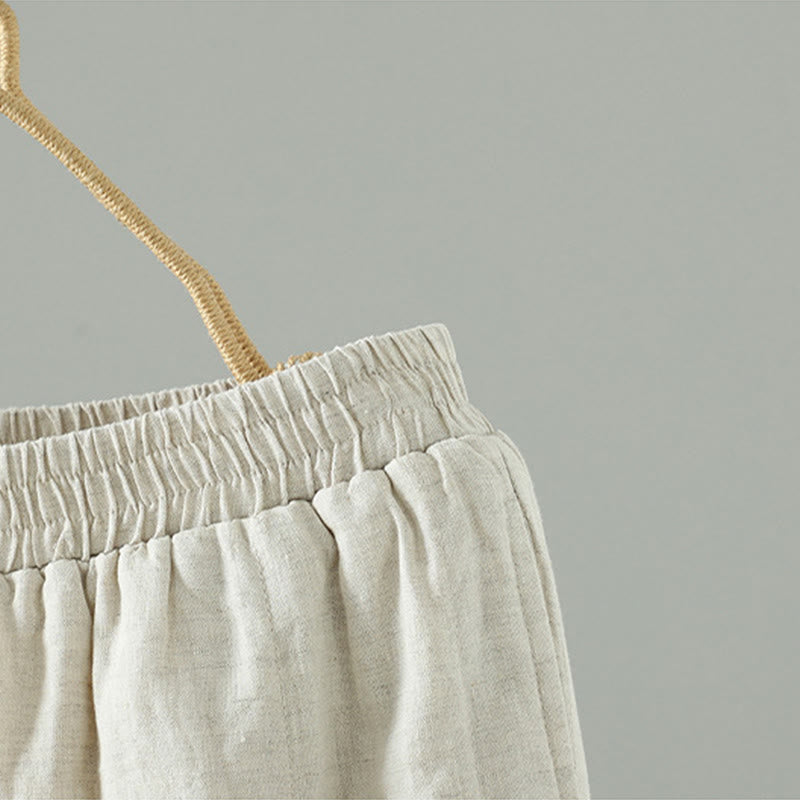 Pantalones anchos de algodón acolchados con botones de rana bordados con Buddha Stones para mujer, con bolsillos - image 9