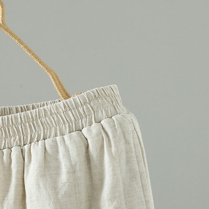 Pantalones anchos de algodón acolchados con botones de rana bordados con Buddha Stones para mujer, con bolsillos - image 9