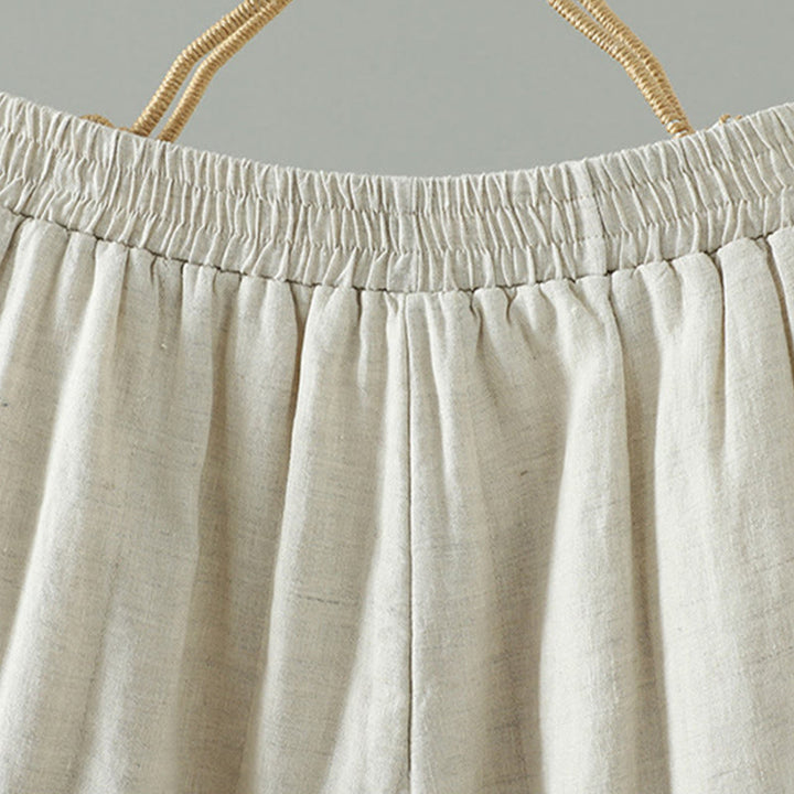Pantalones anchos de algodón acolchados con botones de rana bordados con Buddha Stones para mujer, con bolsillos - image 16