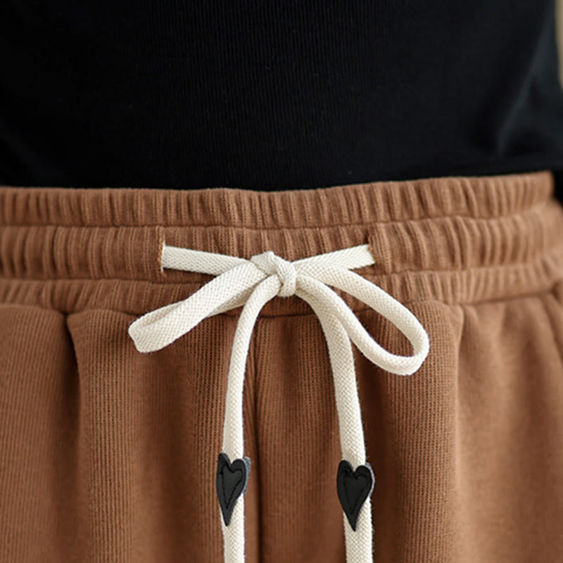 Pantalones anchos de algodón con cordón ajustable de color liso para mujer con bolsillos y Buddha Stones - image 7