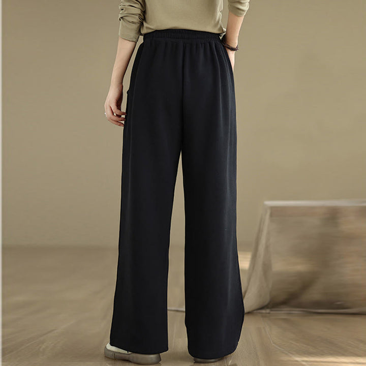 Pantalones anchos de algodón con cordón ajustable de color liso para mujer con bolsillos y Buddha Stones - image 11