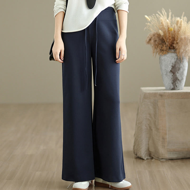 Pantalones anchos de algodón y poliéster con cordón ajustable para mujer con bolsillos y Buddha Stones - image 5