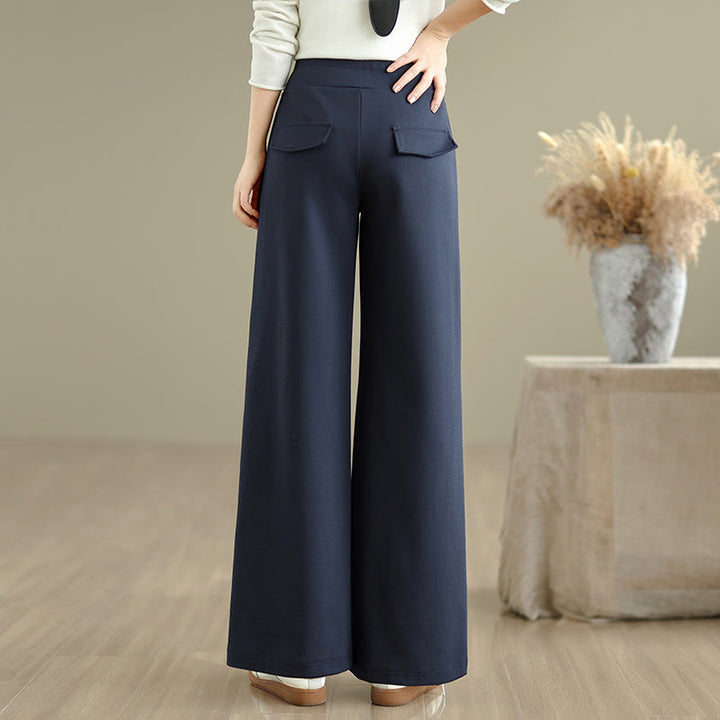 Pantalones anchos de algodón y poliéster con cordón ajustable para mujer con bolsillos y Buddha Stones - image 3