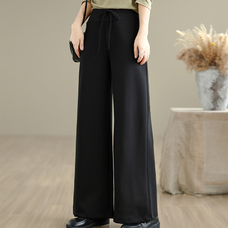 Pantalones anchos de algodón y poliéster con cordón ajustable para mujer con bolsillos y Buddha Stones - image 19