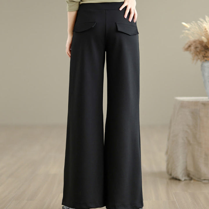 Pantalones anchos de algodón y poliéster con cordón ajustable para mujer con bolsillos y Buddha Stones - image 18
