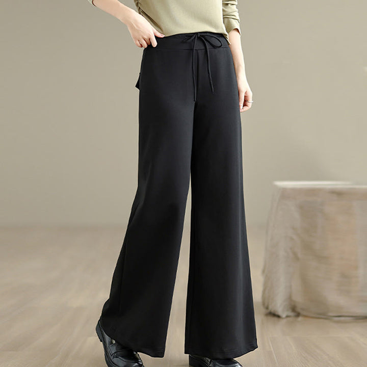 Pantalones anchos de algodón y poliéster con cordón ajustable para mujer con bolsillos y Buddha Stones - image 17