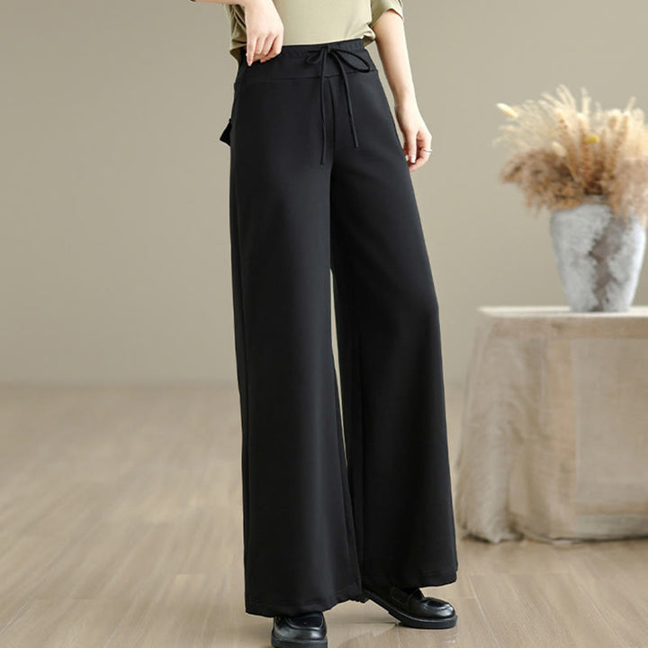 Pantalones anchos de algodón y poliéster con cordón ajustable para mujer con bolsillos y Buddha Stones - image 16