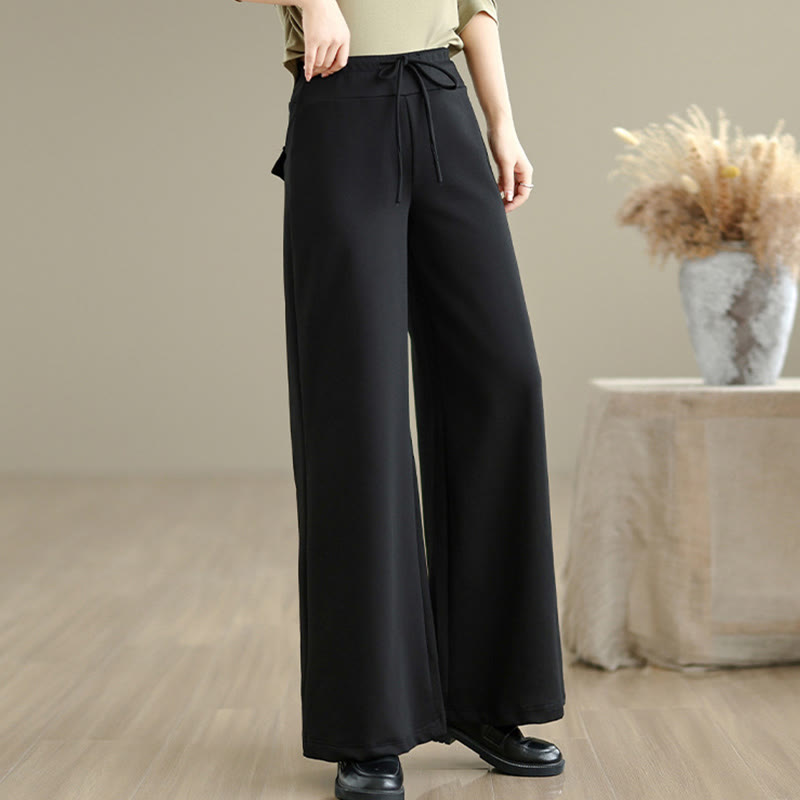 Pantalones anchos de algodón y poliéster con cordón ajustable para mujer con bolsillos y Buddha Stones - image 16