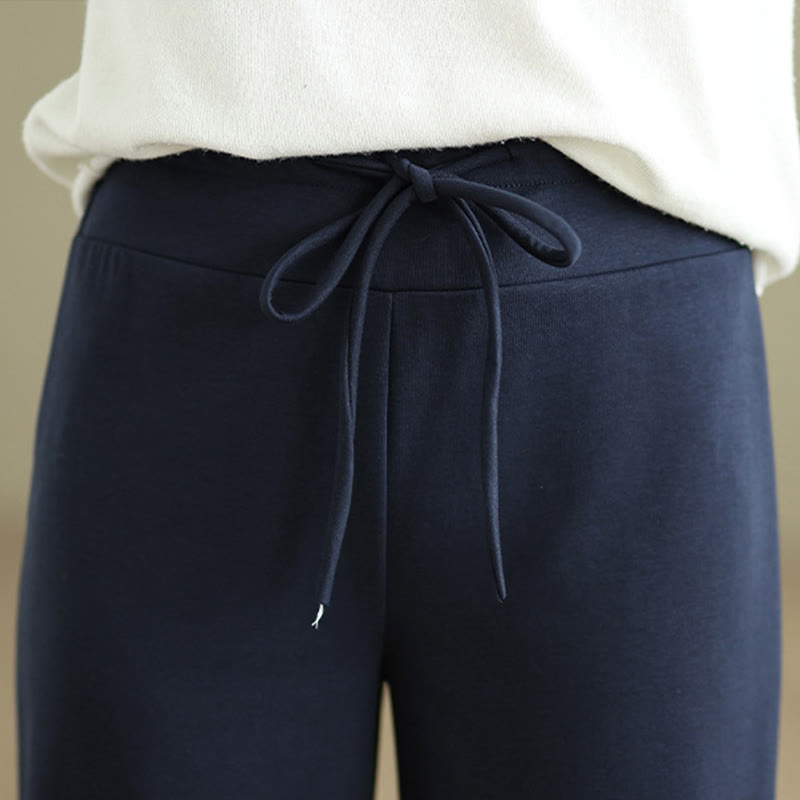 Pantalones anchos de algodón y poliéster con cordón ajustable para mujer con bolsillos y Buddha Stones - image 7