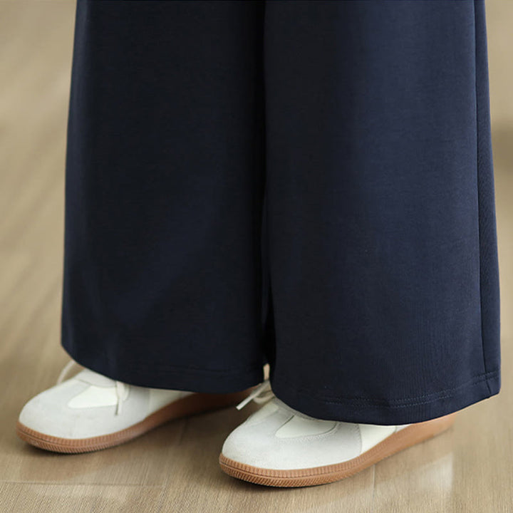 Pantalones anchos de algodón y poliéster con cordón ajustable para mujer con bolsillos y Buddha Stones - image 8
