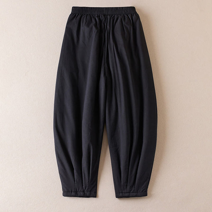 Pantalones harén gruesos con bolsillos para mujer, diseño de Buddha Stones - image 23